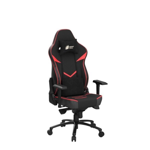 Green Soul Monster Ultimate Series T | Multi-Functional Ergonomic Gaming & Office Chair | Premium Spandex & PU Leather Fabric | Adjustable Neck, Lumbar Pillow | 4D Adjustable Armrests (Black Red) - Image 4