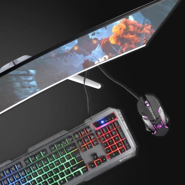 Zebronics Transformer Gaming Keyboard and Mouse Combo,Braided Cable,Durable Al body,Multimedia keys and Gaming Mouse with 6 Buttons, Multi-Color LED Lights, High-Resolution Sensor with 3200 DPI(Black) - Image 7