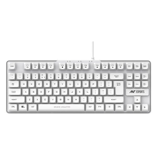 Ant Esports MK700 V2 Membrane TKL Wired Gaming Keyboard, 87 UV Coated Mechanical feel Keys Cool RGB Backlight Waterproof Keyboard for PC Laptop Mobile Tablets Gaming, Design and Work Mercury White - Image 6