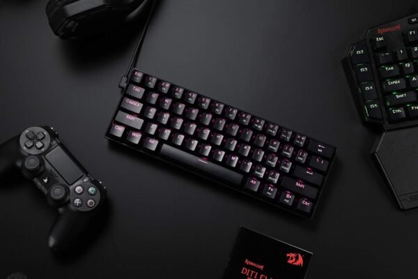 Redragon K630 Dragonborn 60% Wired Pink Single Lighting Gaming Keyboard, 61 Keys Compact Mechanical Keyboard with Brown Switch, Pro Driver Support, Black - Image 8