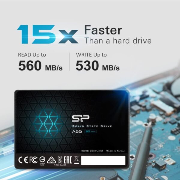 SP SILICON POWER Ace A55 256Gb Sata Ssd, Up to 500Mb/S, 3D Nand with SLC Cache, 2.5 Inch Sata Iii 6Gb/S Internal Solid State Drive for Desktop Laptop Pc Computer - Image 3