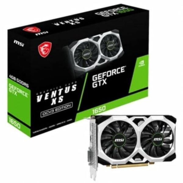 MSI Geforce GTX 1650 D6 Ventus Xs Ocv3 Graphic Card-Nvidia Geforce GTX 1650 Gpu,4Gb Gddr6 128-Bit Memory,12 Gbps,Pci_E Express X16 3.0 Interface,1620 Mhz