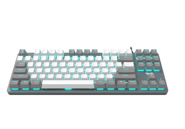 AULA F3287 Rainbow Backlight TKL Tenkeyless Mechanical Wired USB Gaming Keyboard | 8 Different Pre-Set Game Modes Without Numlock Keys (Grey, White) - Image 2