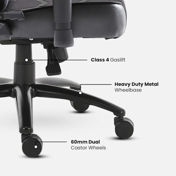 Green Soul Monster Ultimate Series S | Multi-Functional Ergonomic Gaming & Office Chair| Premium Spandex & PU Leather Fabric | Adjustable Neck & Lumbar Pillow | 4D Adjustable Armrests (Full Black) - Image 6