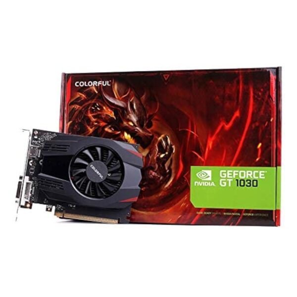 Colorful GeForce GT 1030 4GB DDR4 RAM GDDR4 Pci_e Graphics Card with Single Fan (GT1030 4G-V) Can Play Most of AAA Game Titles 64 bit 1152 Mhz Clock Speed GTA V Can be Played 3 Years Warranty