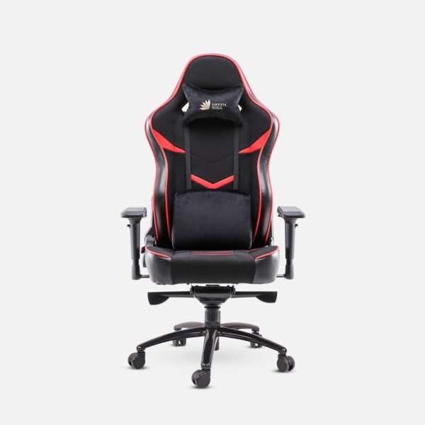 Green Soul Monster Ultimate Series T | Multi-Functional Ergonomic Gaming & Office Chair | Premium Spandex & PU Leather Fabric | Adjustable Neck, Lumbar Pillow | 4D Adjustable Armrests (Black Red) - Image 9