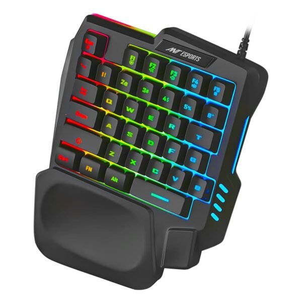 Ant Esports MK1001 One Handed Gaming Keyboard RGB Backlit 35 Keys Portable Mini Gaming Keypad Ergonomic Game Controller for PC Gamer