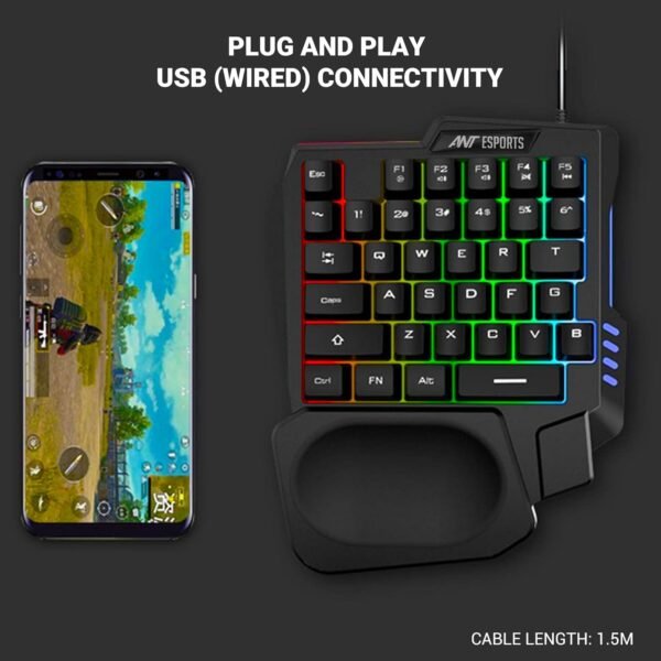 Ant Esports MK1001 One Handed Gaming Keyboard RGB Backlit 35 Keys Portable Mini Gaming Keypad Ergonomic Game Controller for PC Gamer - Image 7