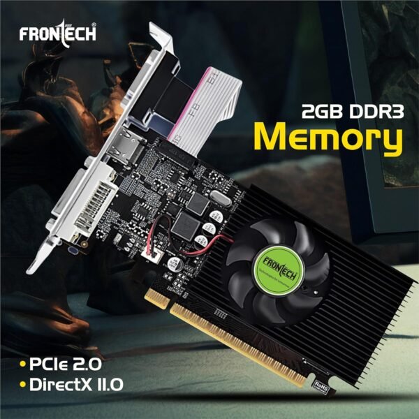 FRONTECH GT 610 Graphics Card with 2 GB DDR3 64 Bits PCIe 2.0, High Efficiency, Quality Gaming Graphics Card, Single Cooling Fan, 3 Years Warranty (GRP-0003, Black) - Image 3