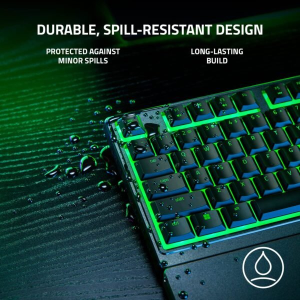 Razer Ornata V3 X Gaming Keyboard: Low-Profile Keys - Silent Membrane Switches - UV-Coated Keycaps - Spill Resistant - Chroma RGB Lighting - Ergonomic Wrist Rest - Classic Black - RZ03-04470100-R3M1 - Image 5