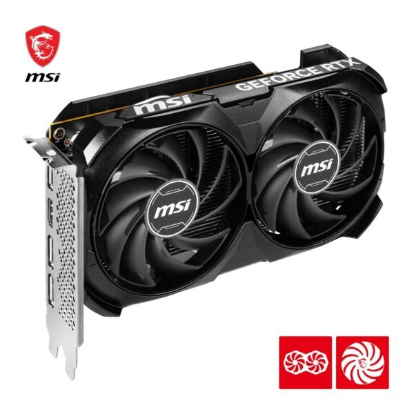 MSI Geforce RTX 4060 Ventus 2X Black 8G Oc 8Gb Gddr6 128-Bit Gaming Graphic Card, pci_e - Image 4