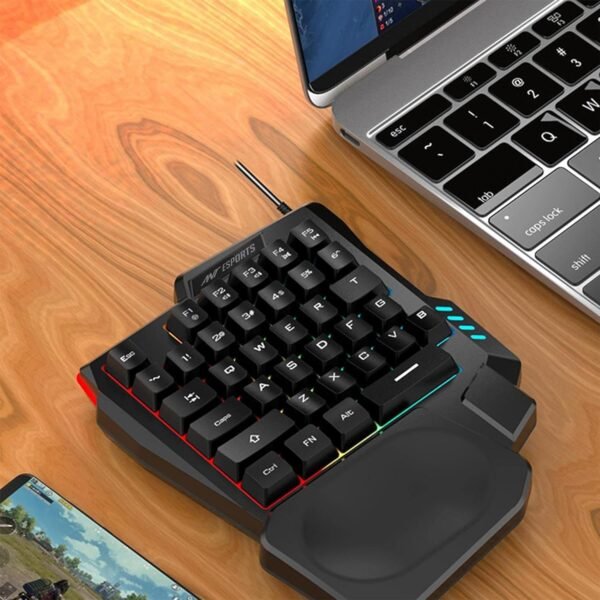 Ant Esports MK1001 One Handed Gaming Keyboard RGB Backlit 35 Keys Portable Mini Gaming Keypad Ergonomic Game Controller for PC Gamer - Image 5