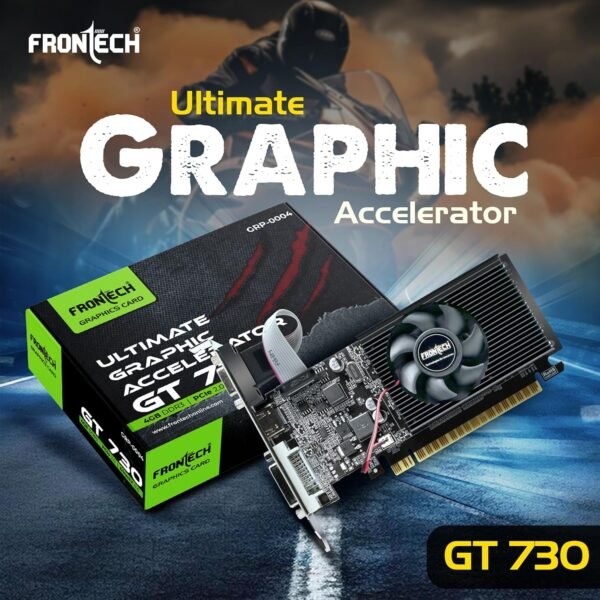 FRONTECH GT730-4GD3 Graphics Card with 4 GB DDR3 64 BIts PCI Express RAM, Quality Gaming Graphics Card, Single Cooling Fan, 3 Years Warranty (GRP-0002, Black) - Image 2