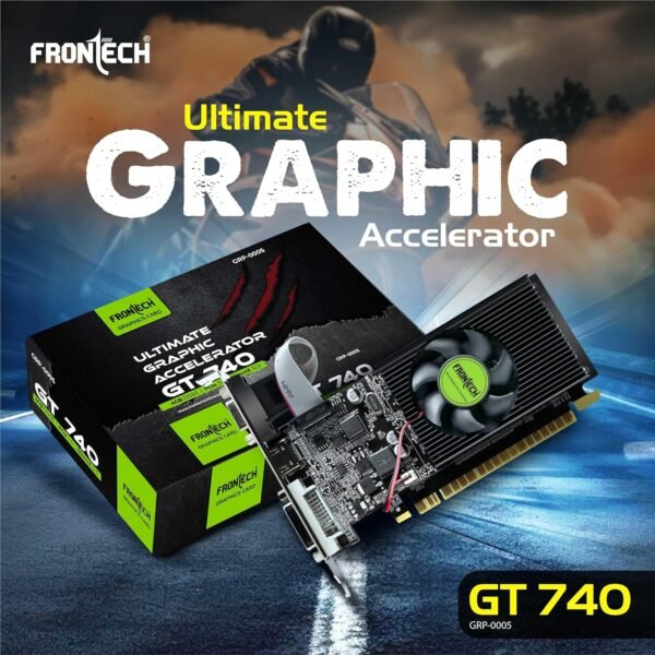 FRONTECH GT 740 Graphics Card with 4 GB DDR3 128 Bits PCIe 3.0, High Efficiency, Quality Gaming Graphics Card, Single Cooling Fan (GRP-0005, Black) - Image 2