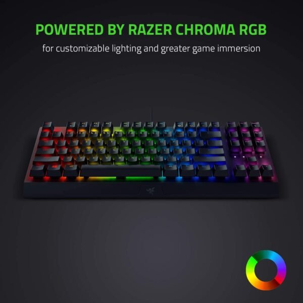 Razer Blackwidow V3 Tenkeyless - Mechanical Gaming Keyboard (Yellow Switch)- Black - Rz03-03491800-R3M1 - Black - Image 4