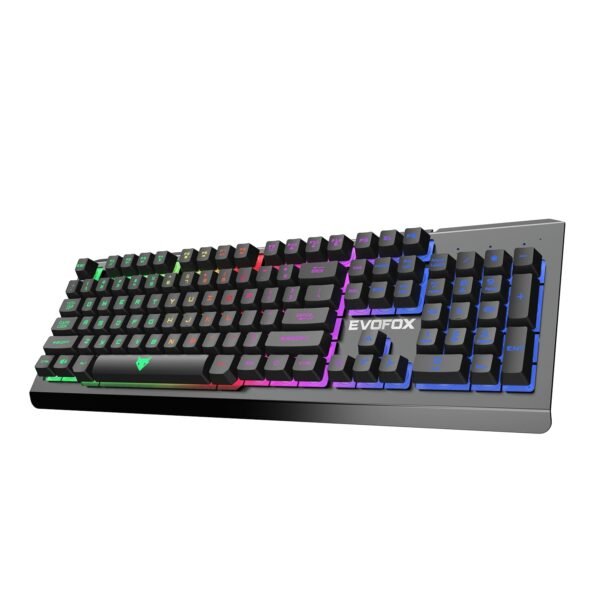 EvoFox Warhammer Full Size Gaming Keyboard with Breathing Effect LED Backlit | Metal Top | Floating Keycaps | 19 Anti Ghosting Keys | Windows Lock Key | Braided Cable | (Black)