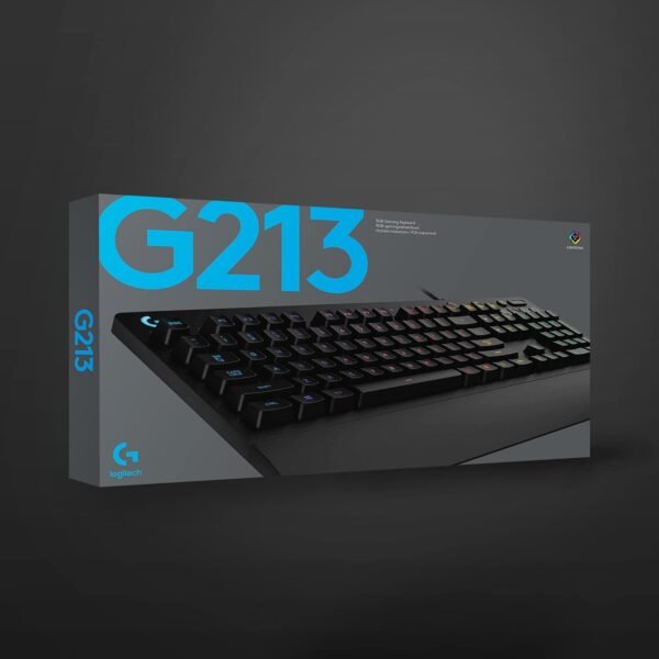 Logitech G213 Prodigy USB Gaming Keyboard, LIGHTSYNC RGB Backlit Keys, Spill-Resistant, Customizable Keys, Dedicated Multi-Media Keys - Black - Image 7