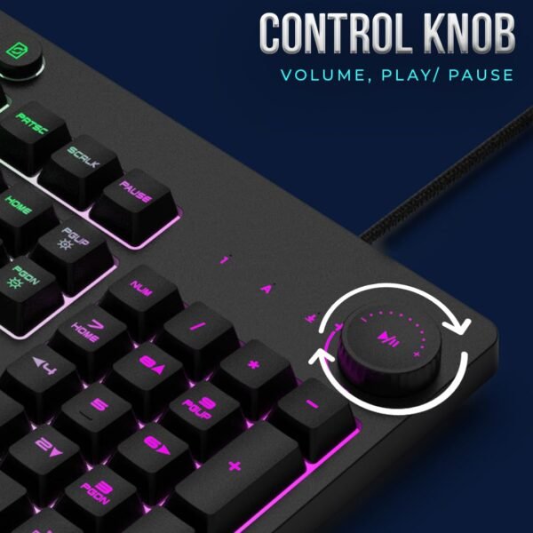 LAPCARE Thunder USB Gaming Keyboard, LIGHTSYNC RGB Backlit Keys, Spill-Resistant, Anti-Ghosting, Customizable Keys, Dedicated Multi-Media Keys - Black (LGK-111) - Image 6