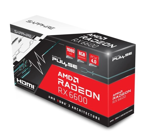 Sapphire Pulse AMD Radeon RX 6600 Graphic Card with 8 GB GDDR6, AMD RDNA 2, pci_e_x16 - Image 4