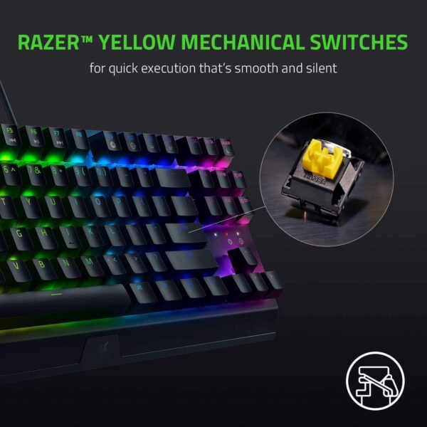 Razer Blackwidow V3 Tenkeyless - Mechanical Gaming Keyboard (Yellow Switch)- Black - Rz03-03491800-R3M1 - Black - Image 3