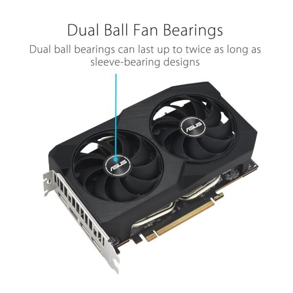 ASUS Dual Radeon Rx 7600 V2 Oc Edition 8Gb Gddr6 Graphics Card (Pcie 4.0, 8Gb Gddr6, Hdmi 2.1, Displayport 1.4A, 2.5-Slot Design, Axial-Tech Fans, Gpu Tweak Iii) - Pci_E_X16 - Image 3