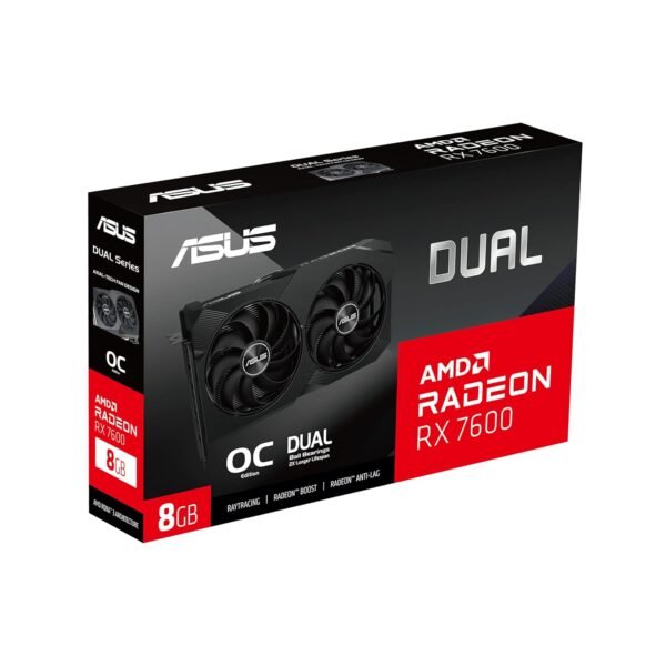 ASUS Dual Radeon Rx 7600 V2 Oc Edition 8Gb Gddr6 Graphics Card (Pcie 4.0, 8Gb Gddr6, Hdmi 2.1, Displayport 1.4A, 2.5-Slot Design, Axial-Tech Fans, Gpu Tweak Iii) - Pci_E_X16 - Image 9