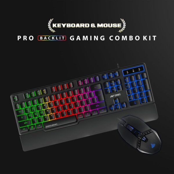 Ant Esports KM500W Gaming Backlit Keyboard and Mouse Combo, LED Wired Gaming Keyboard, Ergonomic & Wrist Rest Keyboard, Programmable Gaming Mouse for PC/Laptop/Mac- World of Warships Edition - Image 2