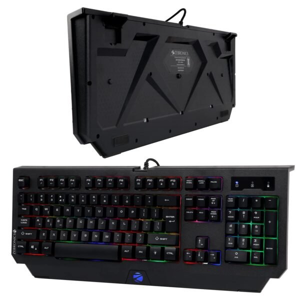 Zebronics Zeb-Transformer K2 Gaming Keyboard, 104 Keys, Multicolor LED Laser Keycaps (Gold Plated USB Connector, Braided Cable) - Image 3