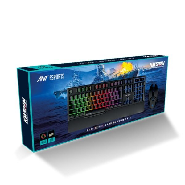 Ant Esports KM500W Gaming Backlit Keyboard and Mouse Combo, LED Wired Gaming Keyboard, Ergonomic & Wrist Rest Keyboard, Programmable Gaming Mouse for PC/Laptop/Mac- World of Warships Edition - Image 6