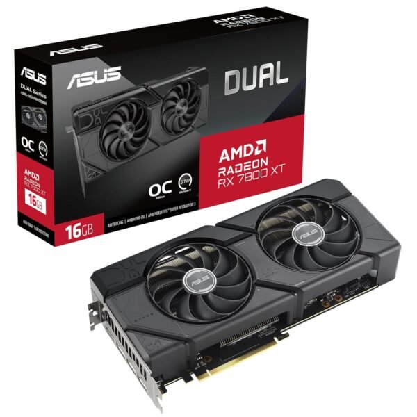 ASUS Dual Radeon Rx 7800 Xt Oc Edition 16Gb Gddr6 Graphic Card Pci_E_X16