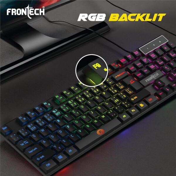 FRONTECH Dragon Warrior Gaming 4 in 1 Gaming Combo Set of Gaming Keyboard with RGB LED Backlit, Mouse with 1000 DPI, Mousepad and Premium Gaming Headphone with 40mm Driver Unit, (KB-0038, Black) - Image 4