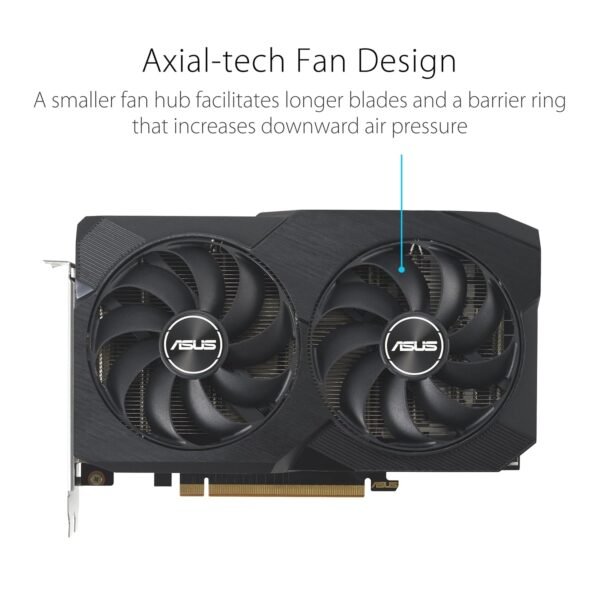 ASUS Dual Radeon Rx 7600 V2 Oc Edition 8Gb Gddr6 Graphics Card (Pcie 4.0, 8Gb Gddr6, Hdmi 2.1, Displayport 1.4A, 2.5-Slot Design, Axial-Tech Fans, Gpu Tweak Iii) - Pci_E_X16 - Image 2