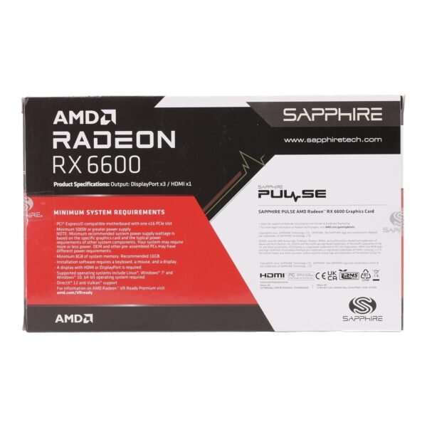 Sapphire Pulse AMD Radeon RX 6600 Graphic Card with 8 GB GDDR6, AMD RDNA 2, pci_e_x16 - Image 9